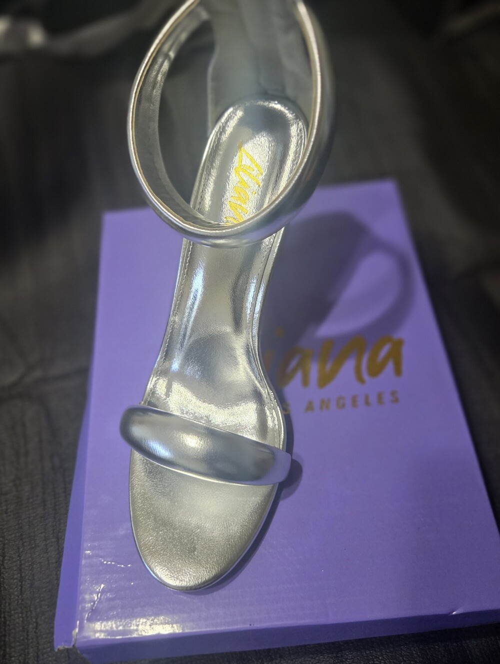 Liliana Silver Metallic Open-Strap Heel